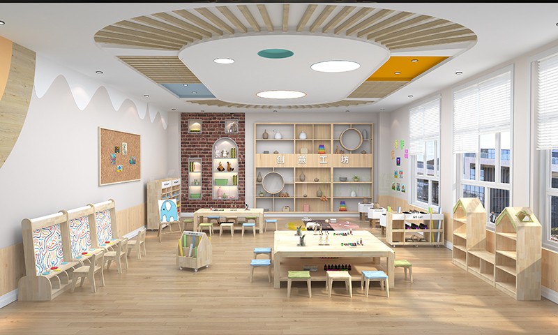 幼兒園家具橡膠木美術(shù)室區角整體 1.jpg